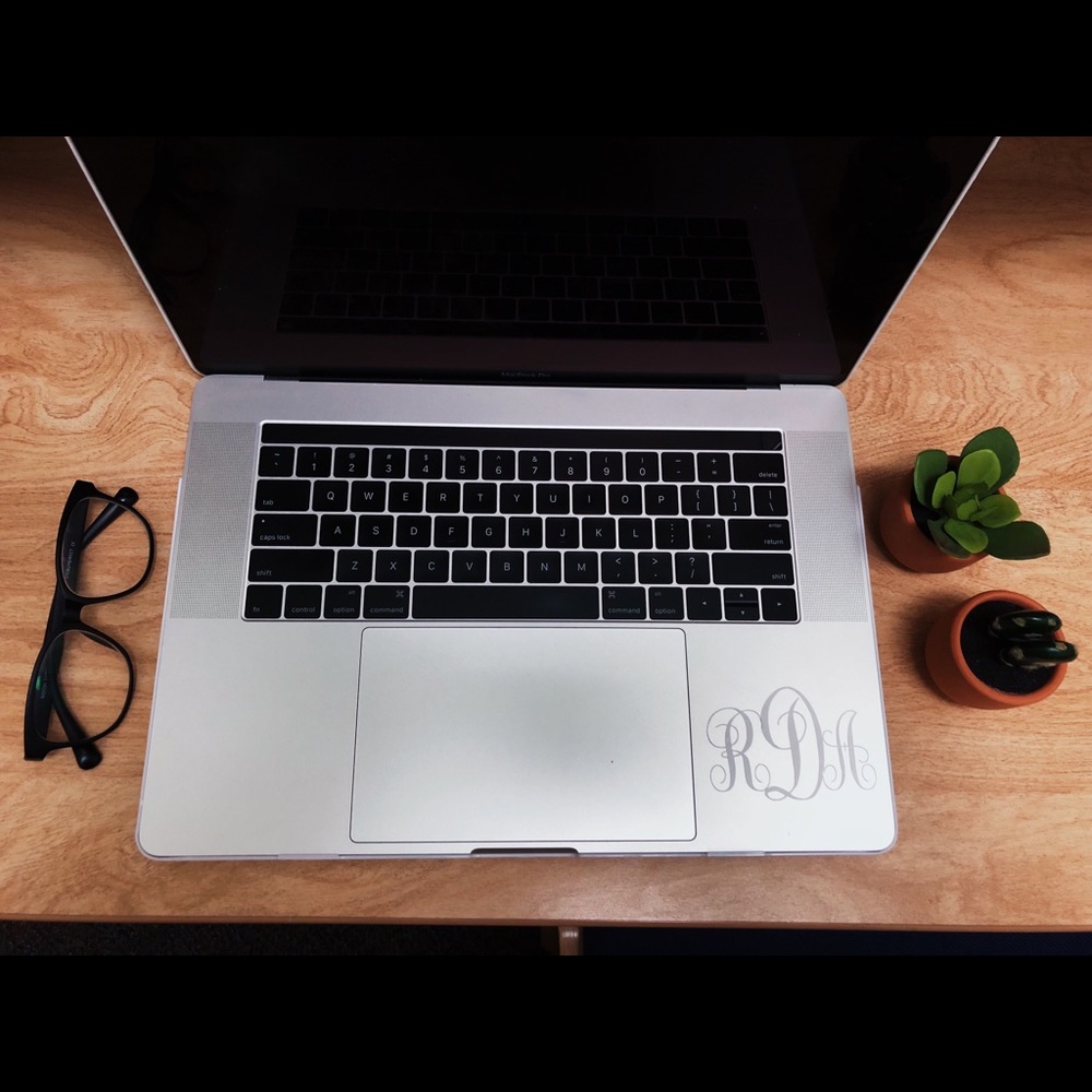 Personalized Monogram Laptop Sticker